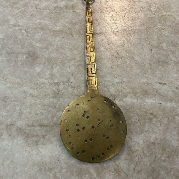 Vintage Brass Slotted Spoon - Picture 4 of 5